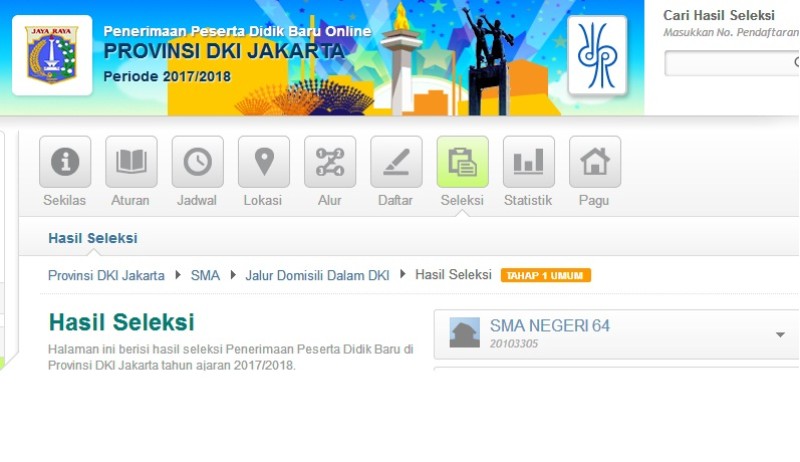 HASIL SELEKSI SEMENTARA SISWA BARU JALUR UMUM & LOKAL-1